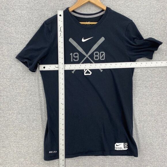 The Nike Tee Shirt Mens Medium Black 1980 Baseball Graphic Dri Fit Short Sleeve - Picture 7 of 10